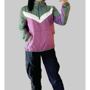 RLX Women's Chevron Colorblock 1/2 Zip Multi Media Pullover Red Green Sz M